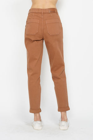 Judy Blue Hi-Rise Cuffed Jogger Camel- 88857