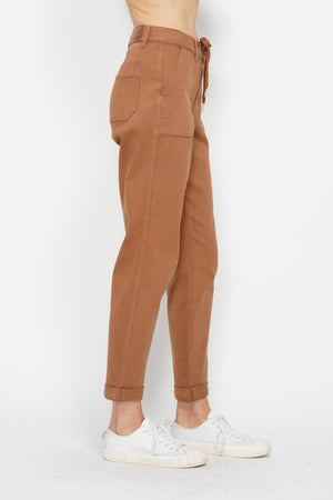 Judy Blue Hi-Rise Cuffed Jogger Camel- 88857