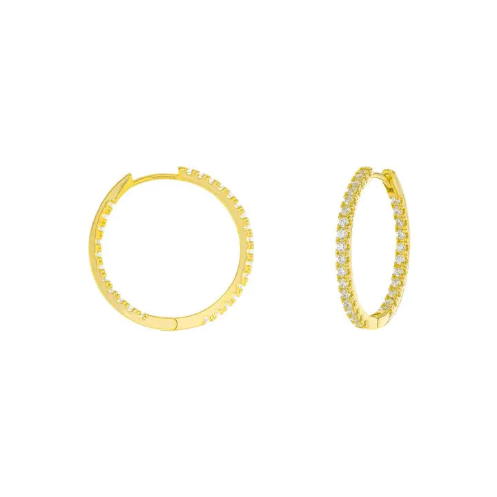 Studded Huggie Hoop Earrings