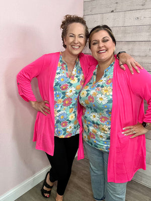 "Bright and Beautiful" Hot Pink Gabby Cardigan *FINAL SALE*