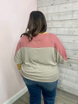 "Win Your Heart" Ribbed Colorblock Top