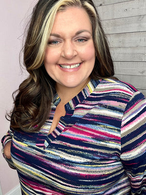 "Wait A Minute" Multi-Striped Gabby Top
