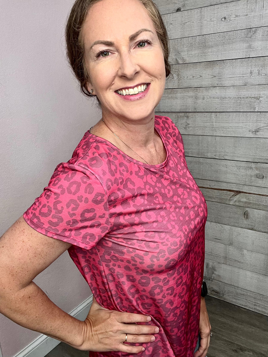 "Adventures Ahead" Pink Animal Print Top *FINAL SALE*