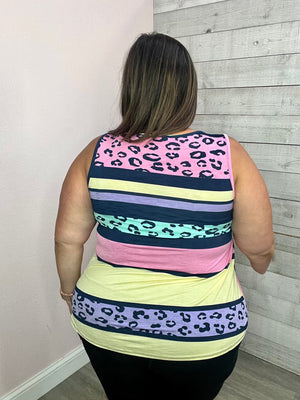 "Can't Compare" Neon Animal Print Tank Top m*FINAL SALE*