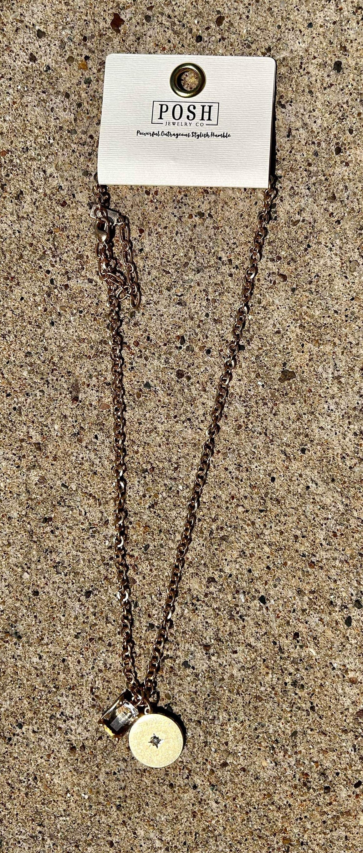 "Vivianna" Chain Necklace w/Medallion and Pendant