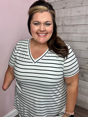 "Epic Days" Striped Top- Black/White