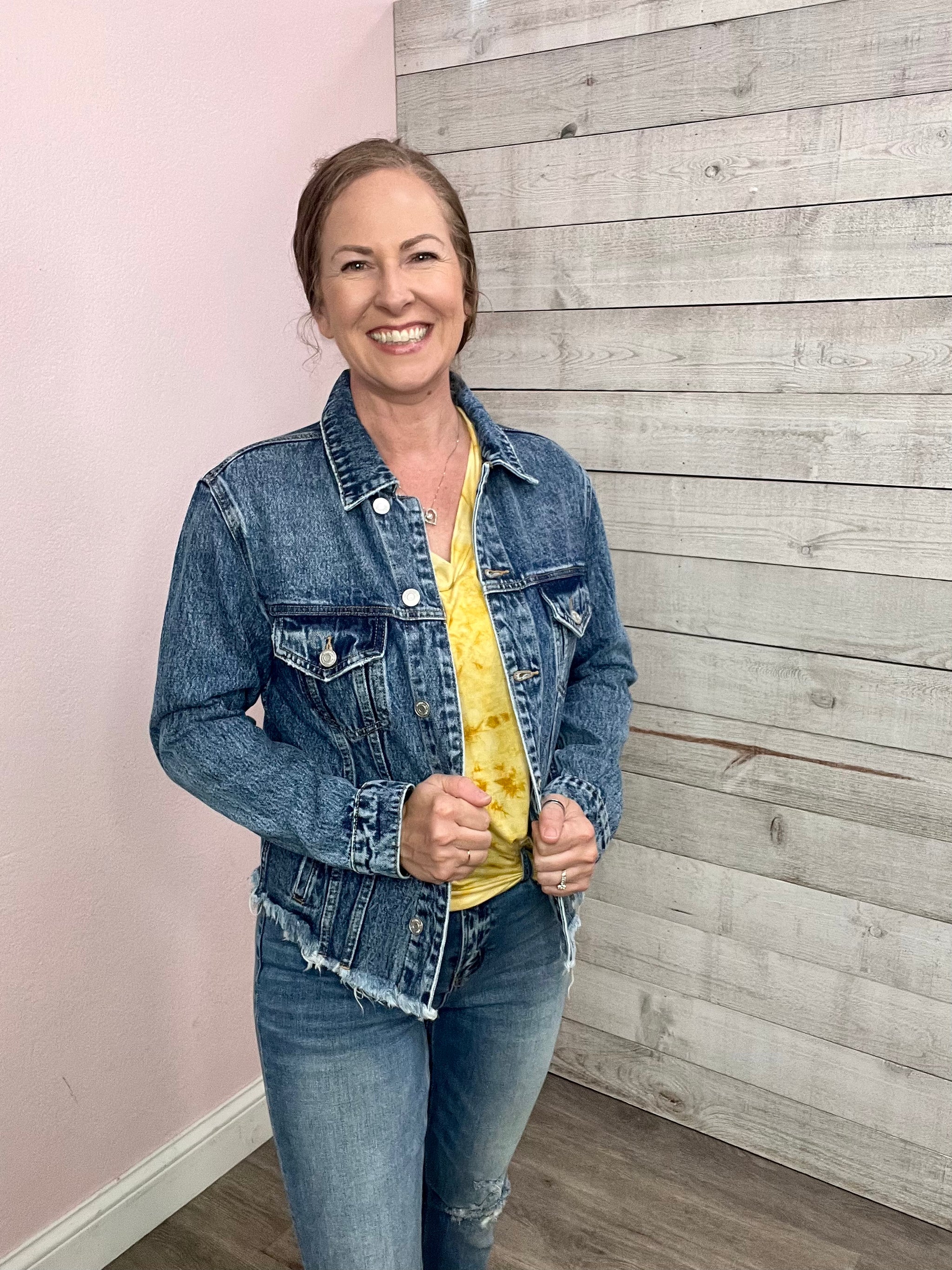 Dark wash 2025 denim jacket