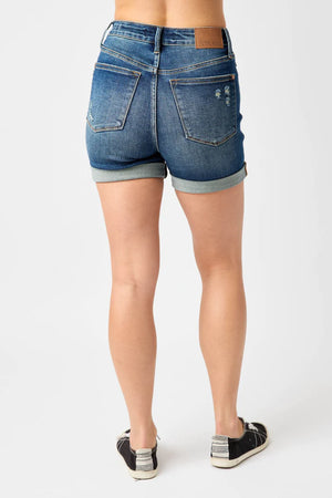 Judy Blue Tummy Control Cuffed Shorts- 150246