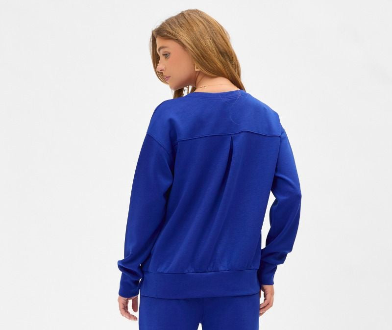 "Closer To Love" Solid Sweatshirt- Blue