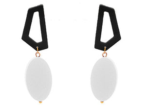 "Alexis" Black and White Dangle Earrings