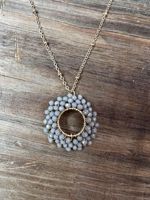 "Gemma" Beaded Circle Necklace