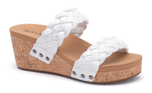 "Delightful" White Metallic Sandal