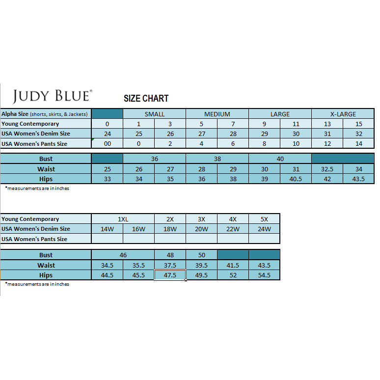Judy blue 2025 shorts sizing