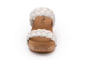 "Delightful" White Metallic Sandal