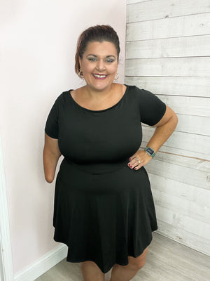 "You're Mine" Short Sleeve Dress- Black *FINAL SALE*