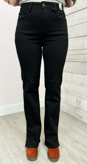 Judy Blue Hi-Rise Black Straight Leg- 88451
