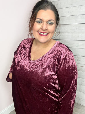 "Cozy" Velvet Top- Mauve *FINAL SALE*