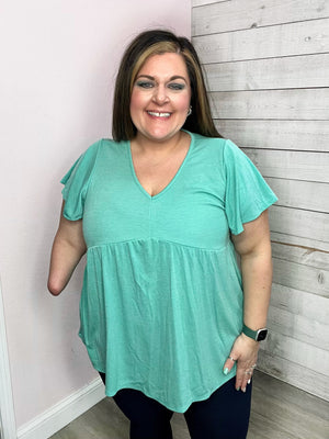 "Sweet As Can Be" Teal Top *FINAL SALE*