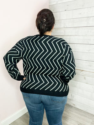 "All The Drama" Zig Zag Sweater