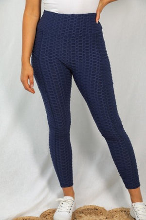 "Simply Amazing" Textured Legging- Navy *FINAL SALE*