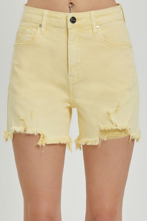 Risen Hi-Rise Yellow Shorts- RDS1335 *FINAL SALE*